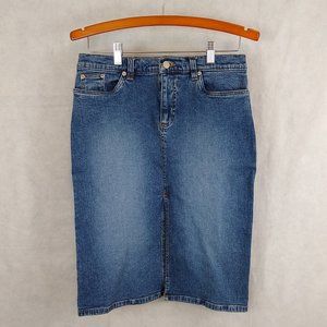Old Navy Blue Denim Skirt Size 4 Front Slit
